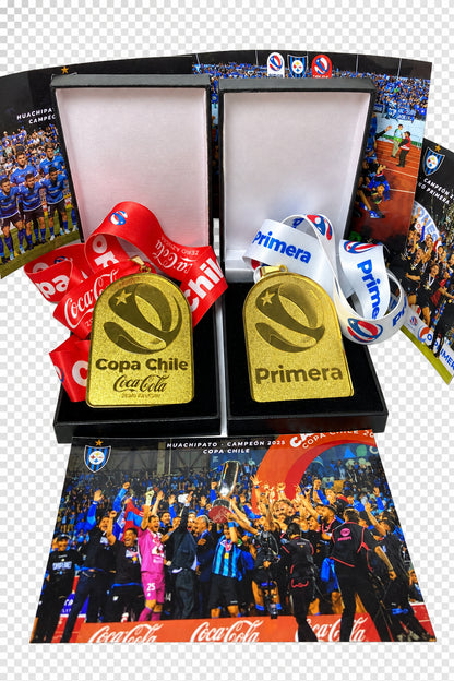 Pack Medallas Campeón 2023 - 2025 HUACHIPATO (Medallas + Cajas + 4 Fotos + 1  FotoBook).