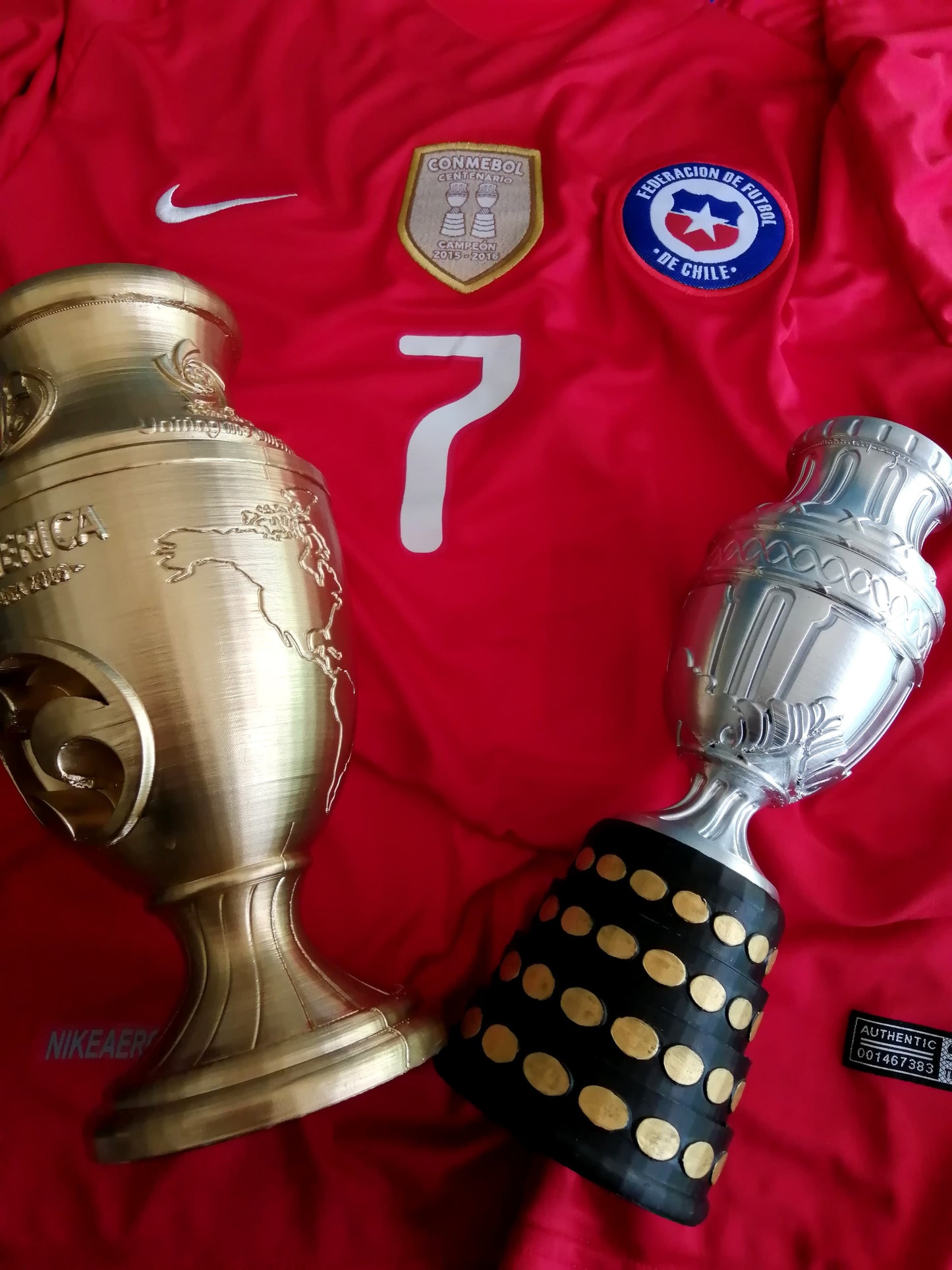 Pack Trofeos Decorativos Chile Bicampeón de América 2015/2016.