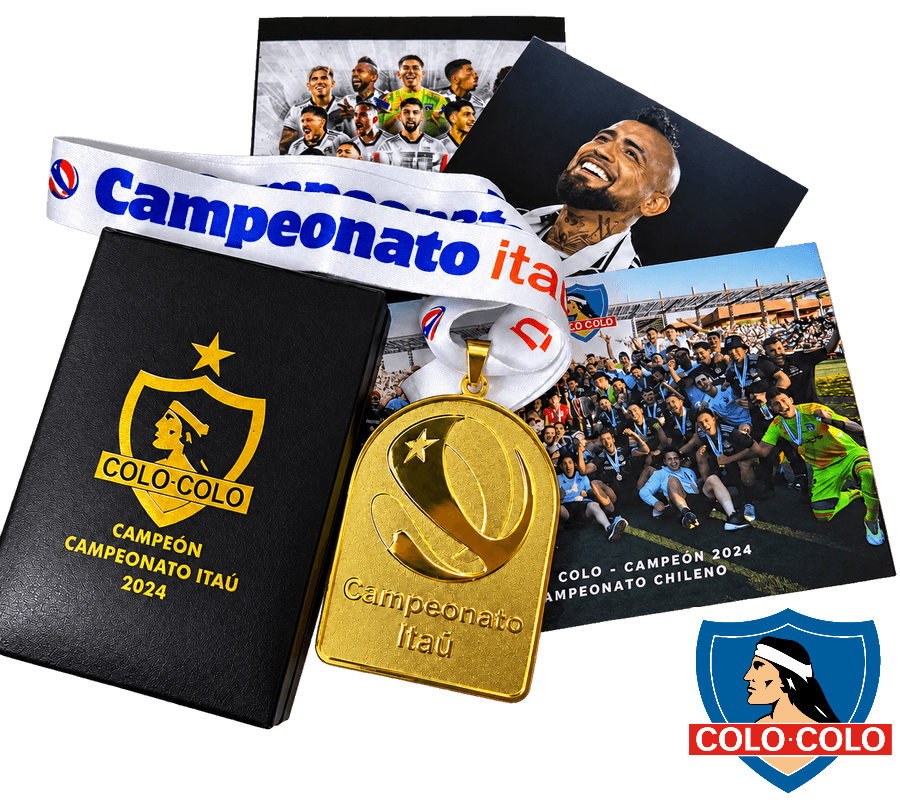 Medalla Campeón 2024 COLO COLO. (Medalla + Caja + 2 Fotos + 1  FotoBook).