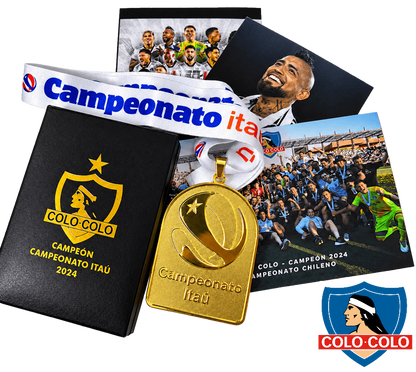 Medalla Campeón 2024 COLO COLO. (Medalla + Caja + 2 Fotos + 1  FotoBook).