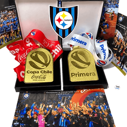 Pack Medallas Campeón 2023 - 2025 HUACHIPATO (Medallas + Cajas + 4 Fotos + 1  FotoBook).